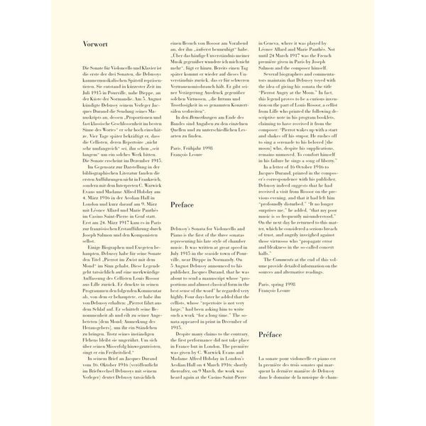 Henle Verlag Debussy Cellosonate d-moll