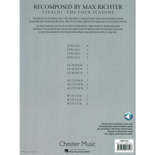 Chester Music Vivaldi Four Seasons M.Richter