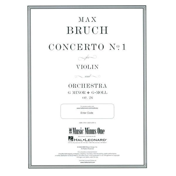 Music Minus One Bruch Violin Concerto No.1