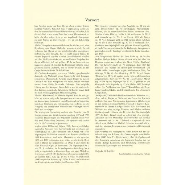 Breitkopf & Härtel Sibelius Piano Pieces
