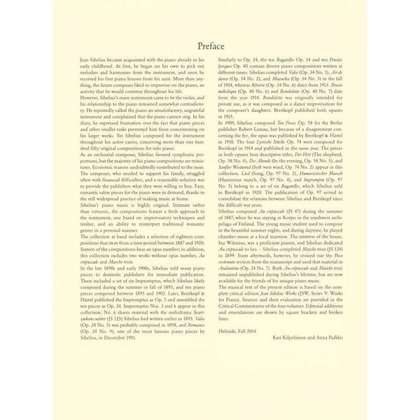 Breitkopf & Härtel Sibelius Piano Pieces
