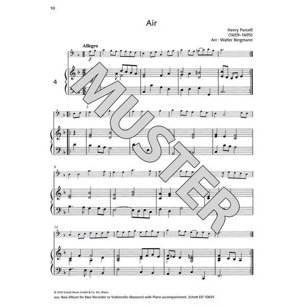 Schott Bassblockflöten-Konzertbuch
