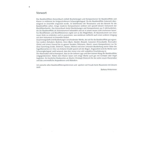 Schott Bassblockflöten-Konzertbuch