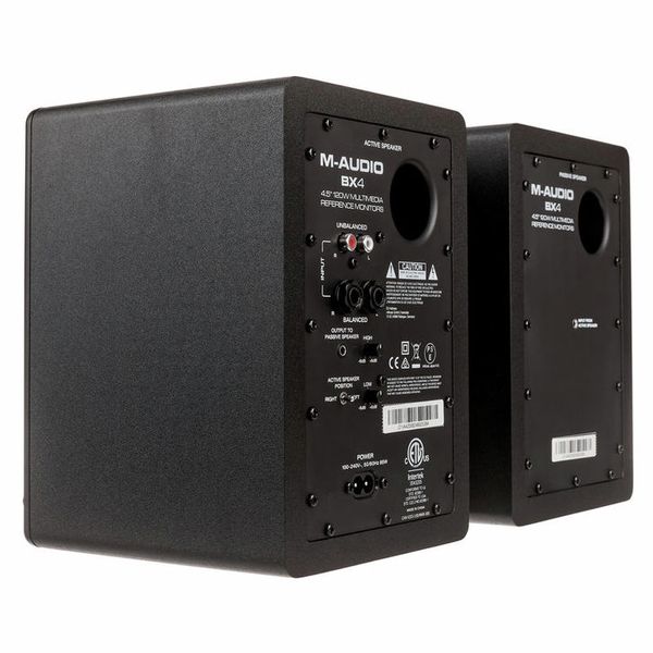 M-Audio BX4 - Monitores de estudio de 4.5 pulgadas, altavoces de PC HD para  grabación y multimedia con software de producción de música, 120 W, par.