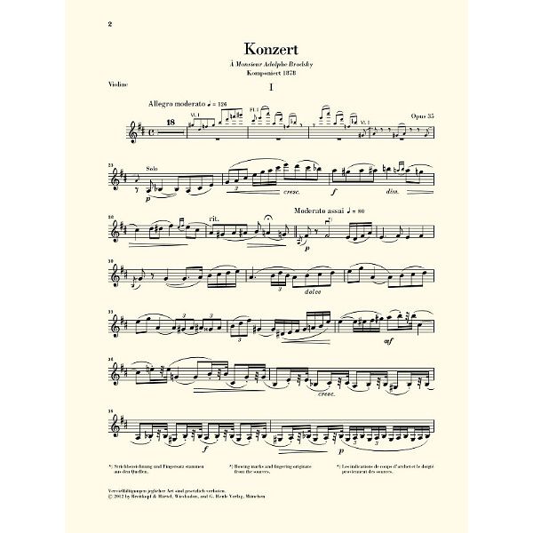Henle Verlag Tschaikowsky Violinkonzert
