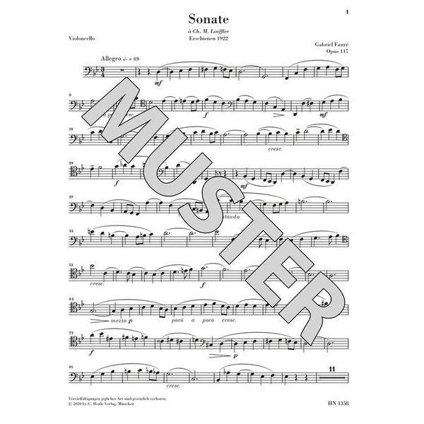 Henle Verlag Fauré Cellosonate Nr.2
