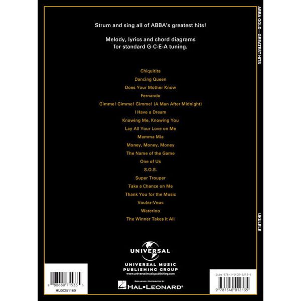 Hal Leonard Abba Gold Ukulele