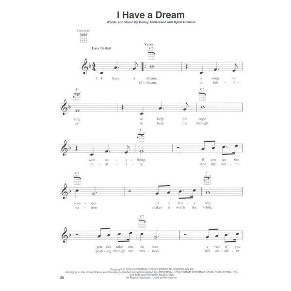 Hal Leonard Abba Gold Ukulele