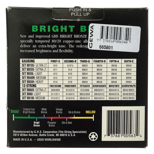 GHS Bright Bronze BB100 012-052