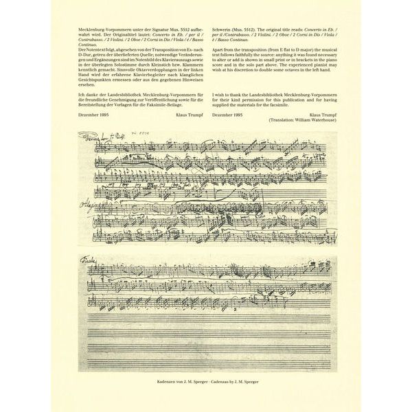 Friedrich Hofmeister Verlag Vanhal Concert D-Dur Kontrabas