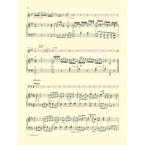 Friedrich Hofmeister Verlag Vanhal Concert D-Dur Kontrabas