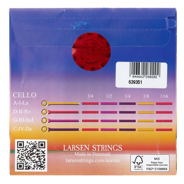 Larsen Aurora Cello D String 3/4 Med.