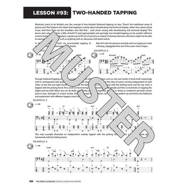 Hal Leonard 100 Rock Lessons Bass