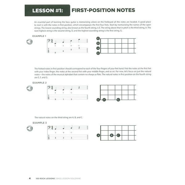 Hal Leonard 100 Rock Lessons Bass