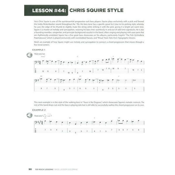 Hal Leonard 100 Rock Lessons Bass