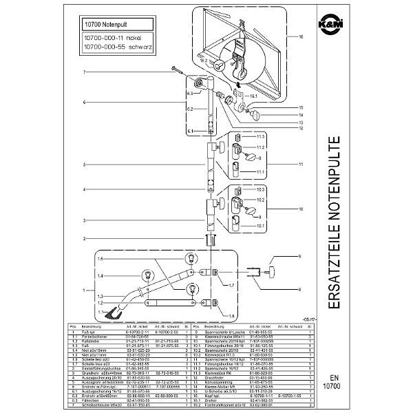 K&M 107 Music Stand Black Set