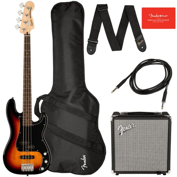 Pack avec Guitare Basse LA et Ampli 15 W, Noir