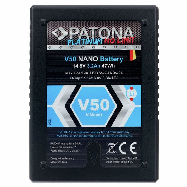Patona Platinum V50 Nano Akku D-Tap