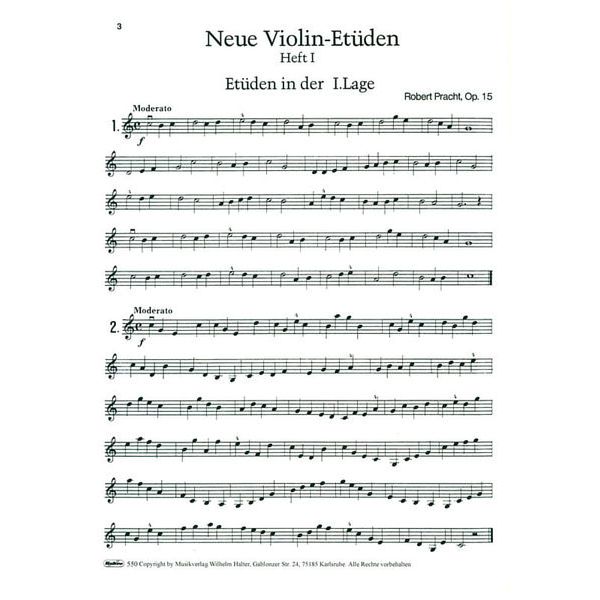 Musikverlag Wilhelm Halter Pracht Neue Violin Etüden 1