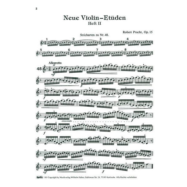 Musikverlag Wilhelm Halter Pracht Neue Violin Etüden 2