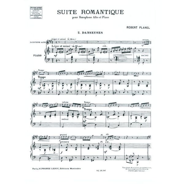 Alphonse Leduc Suite Romantique Alto Sax