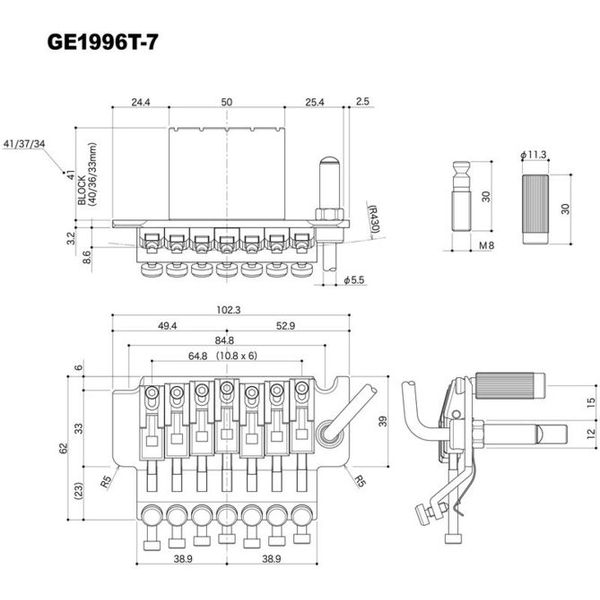 Gotoh GE1996T-7-40-C FR-St Tremolo