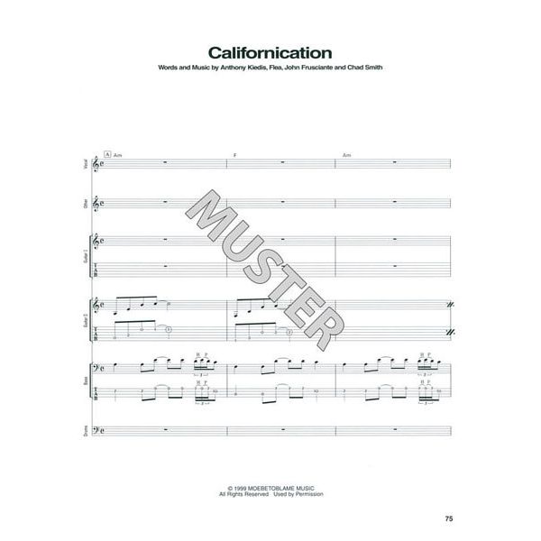 Hal Leonard RHCP Californication Scores