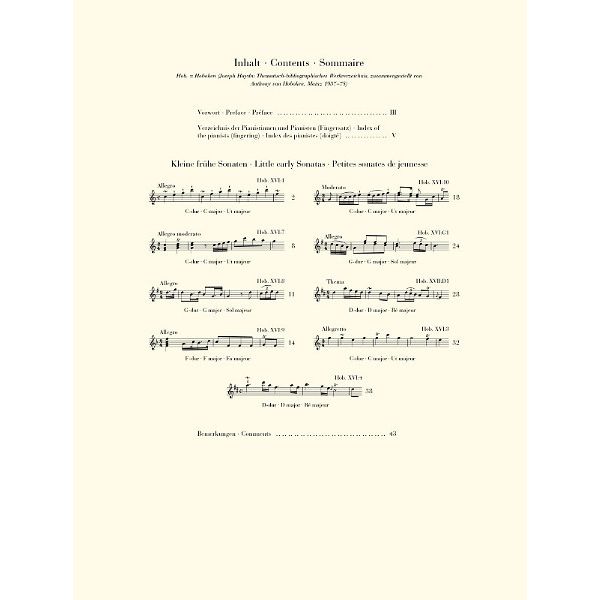 Henle Verlag Haydn Kleine frühe Sonaten