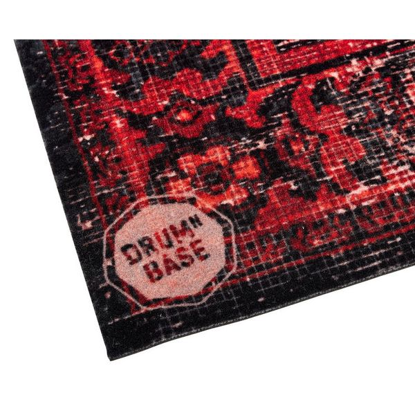 DRUMnBASE Vintage Persian Black Red tapis de batterie 185 x 160 cm