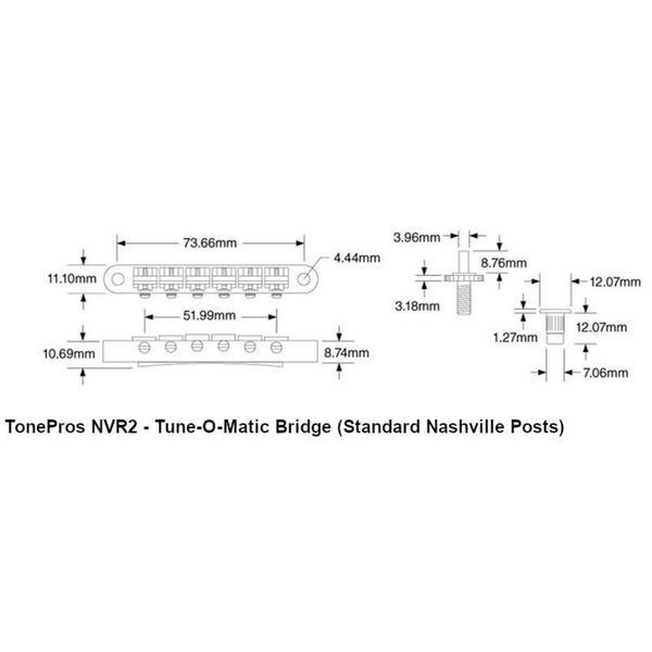 TonePros NVR2 G Tune-O-Matic Bridge