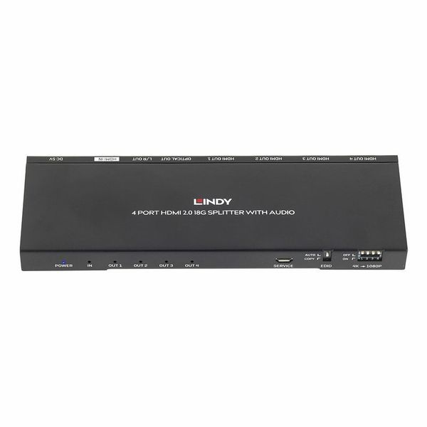 Lindy Estrattore Audio HDMI 18G, Estrae Audio Stereo E Multicanale 7.1, Pass-Through 4K@60Hz Con HDR