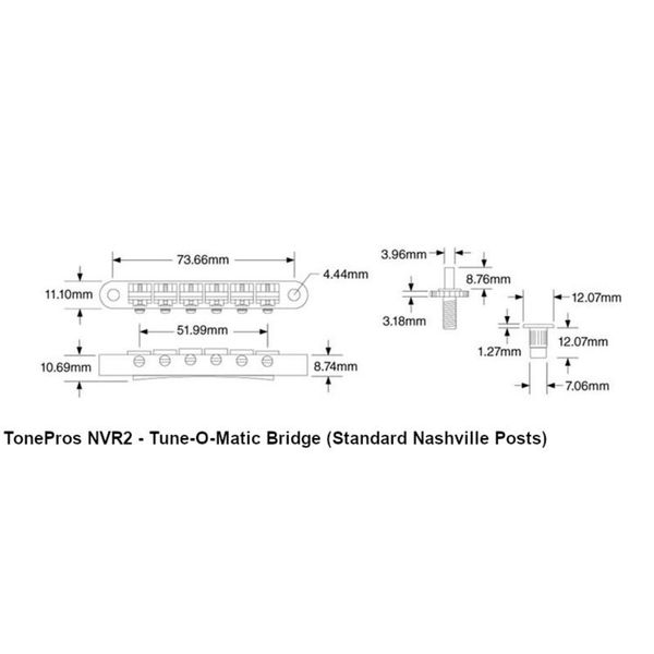 TonePros NVR2G C Tune-O-Matic Bridge