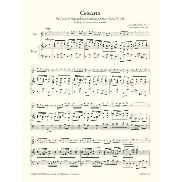Dowani Vivaldi Concertino Op. 3 No. 6