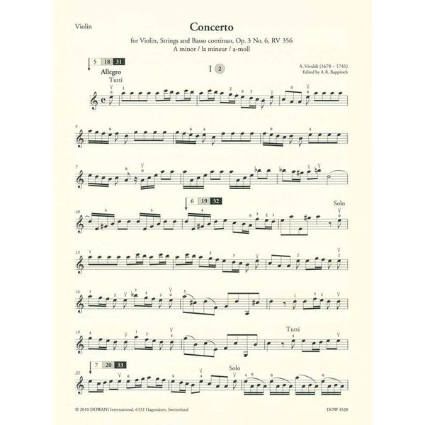 Dowani Vivaldi Concertino Op. 3 No. 6