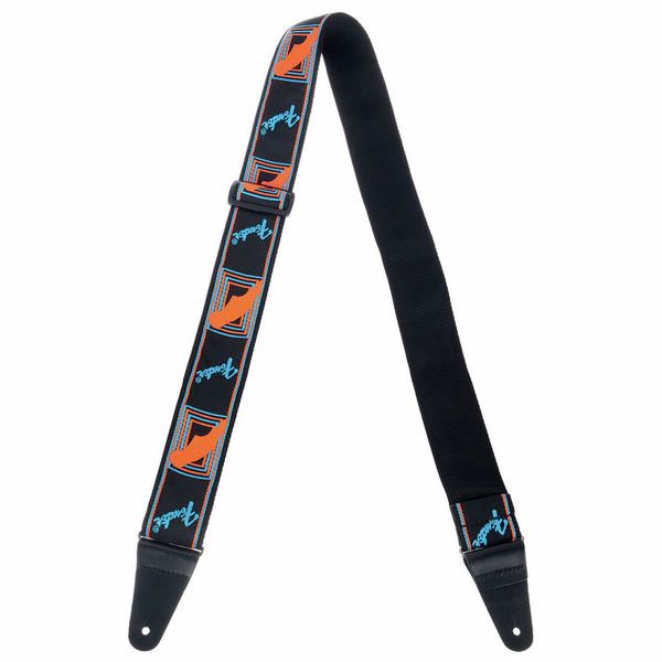 Fender Neon Monogrammed Guitar Strap (Blue/Orange) - 885978894628