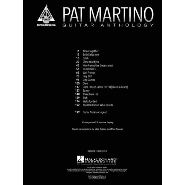 Hal Leonard Pat Martino Guitar Anthology