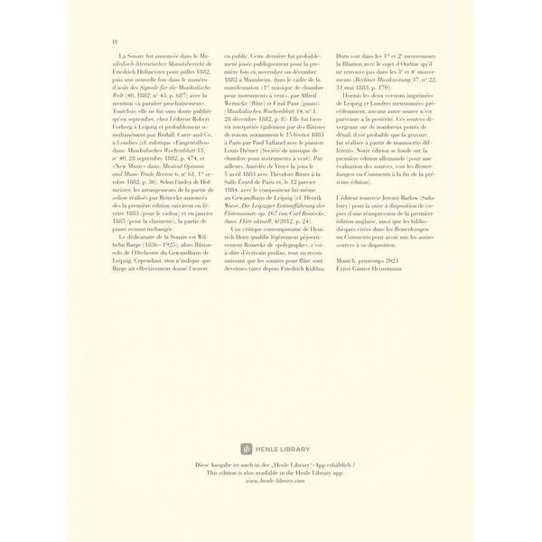 Henle Verlag Reinecke Flötensonate op. 167