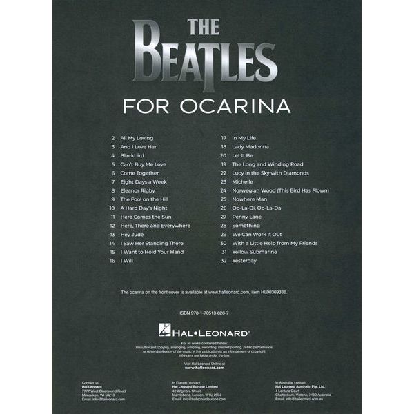 Hal Leonard The Beatles For Ocarina