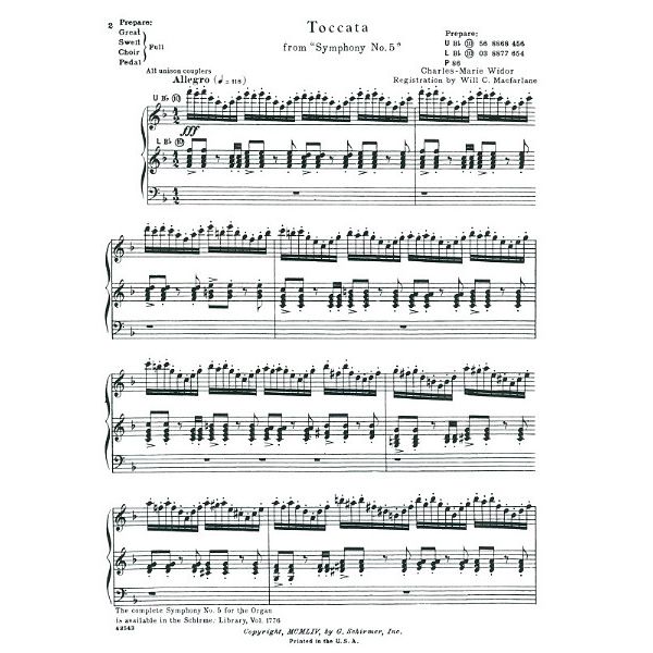 G. Schirmer Widor Toccata Symphony No.5