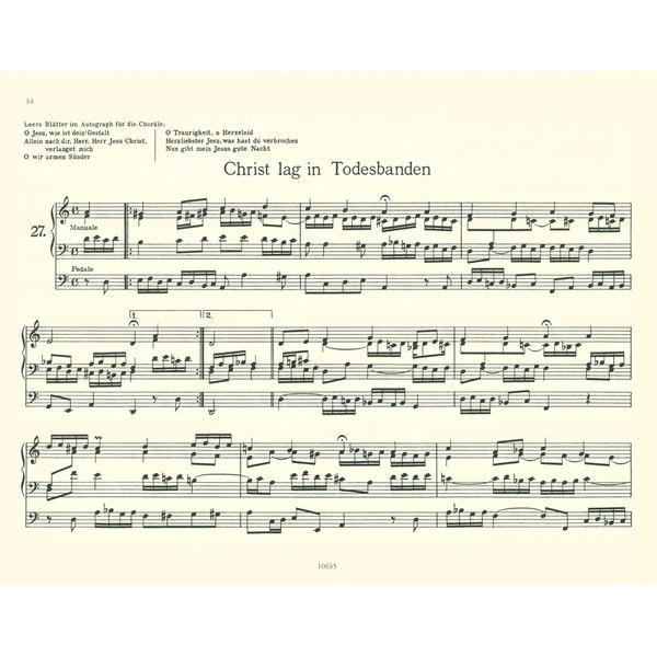 Edition Peters Bach Orgelbüchlein