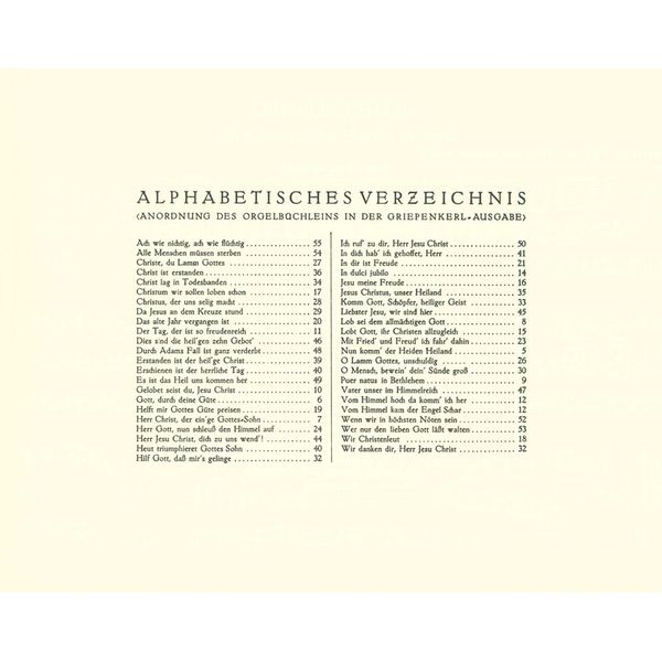 Edition Peters Bach Orgelbüchlein