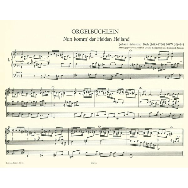 Edition Peters Bach Orgelbüchlein