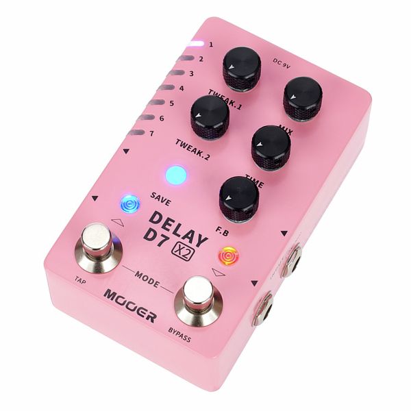 Pédale Delay & Looper Mooer D7 - 6 Delays Personnalisables, Looper 150s, Tap Tempo - Pour Guitare Et Basse