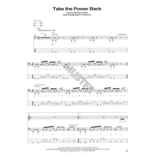 Hal Leonard Rage Against The Machine Bass