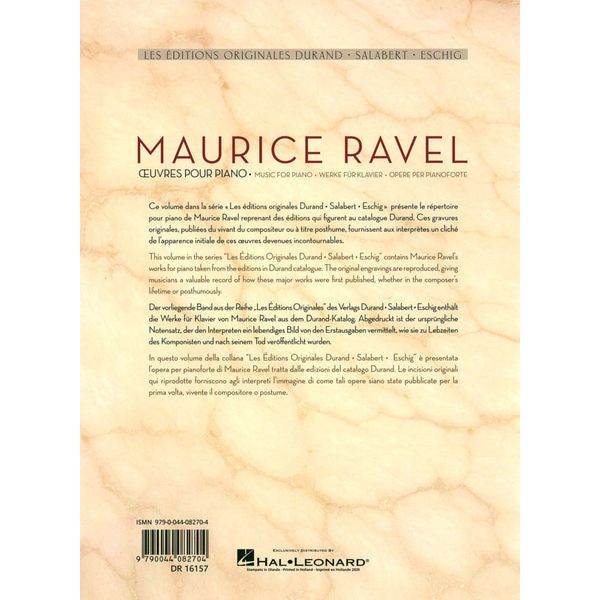 Editions Durand Ravel Œuvres Pour Piano