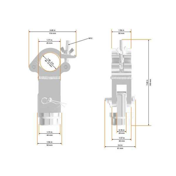 Demi-coupleur Double Global Truss 48–51 Mm - Accessoire Pour Structure D'éclairage, Noir