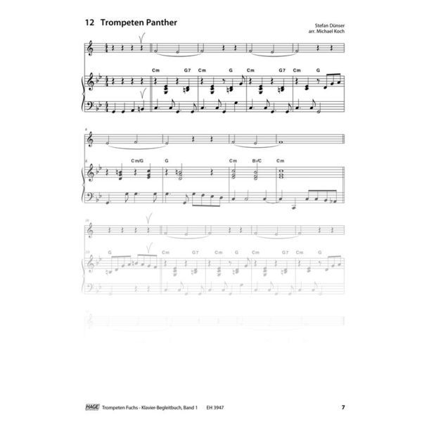 Hage Musikverlag Trompeten Fuchs Klavierbuch