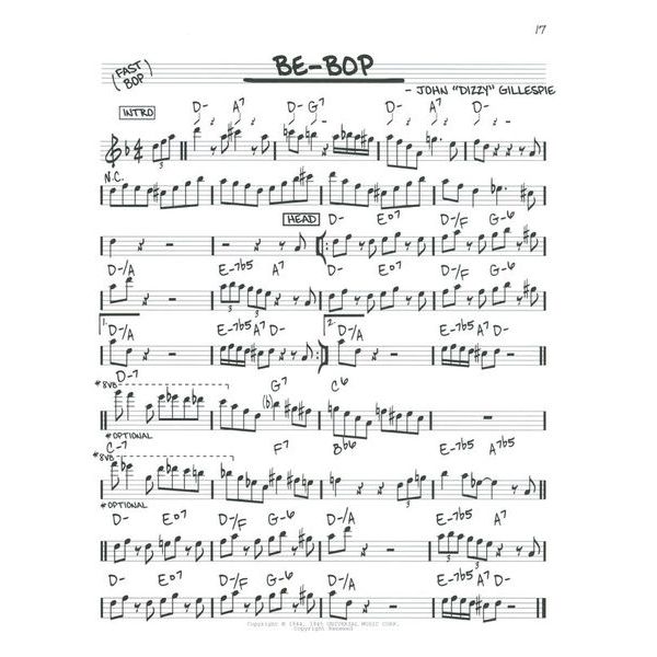 Hal Leonard The Real Bebop Book Eb
