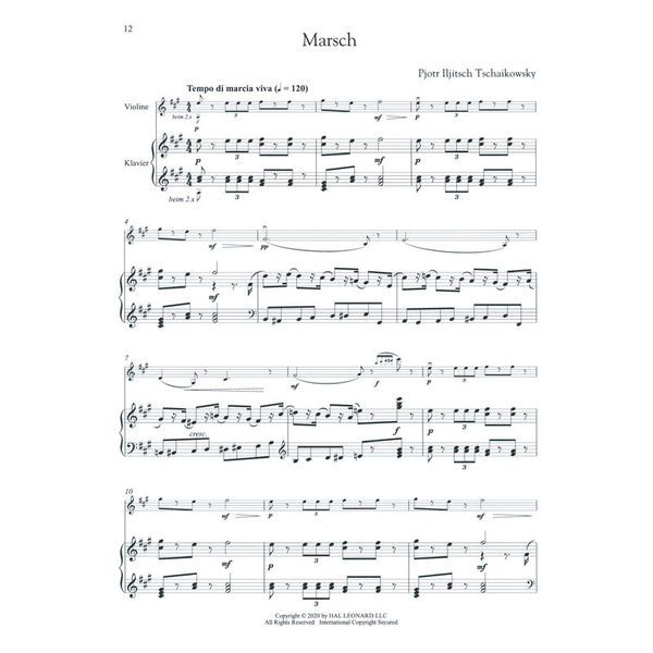 Hal Leonard Tschaikowski Nussknacker Violi