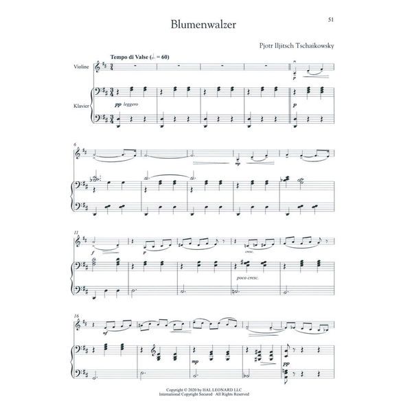 Hal Leonard Tschaikowski Nussknacker Violi